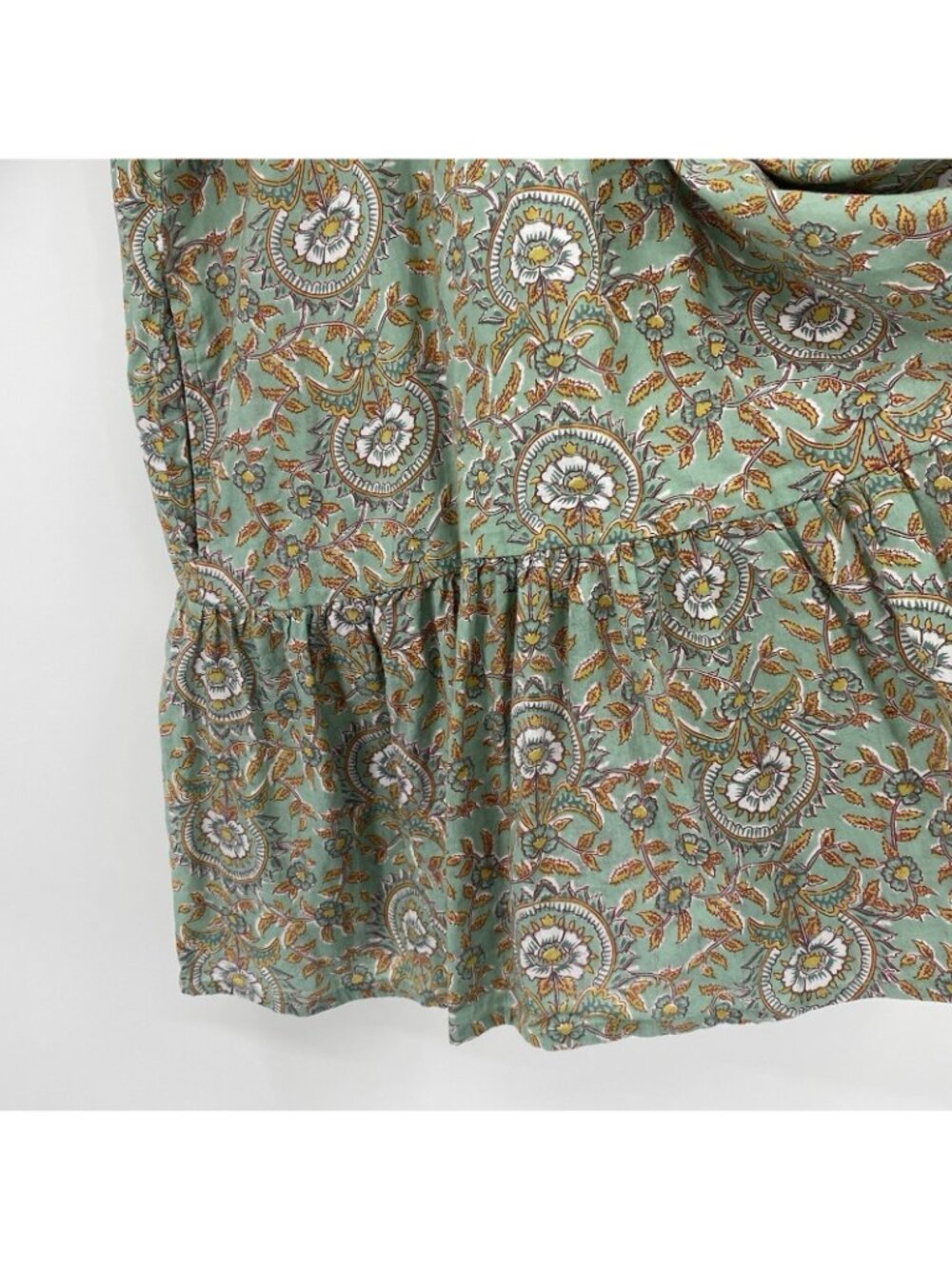 Just Darviny Size XL Megan Green Floral Block Print Tunic Dress Cotton - Picture 11 of 15